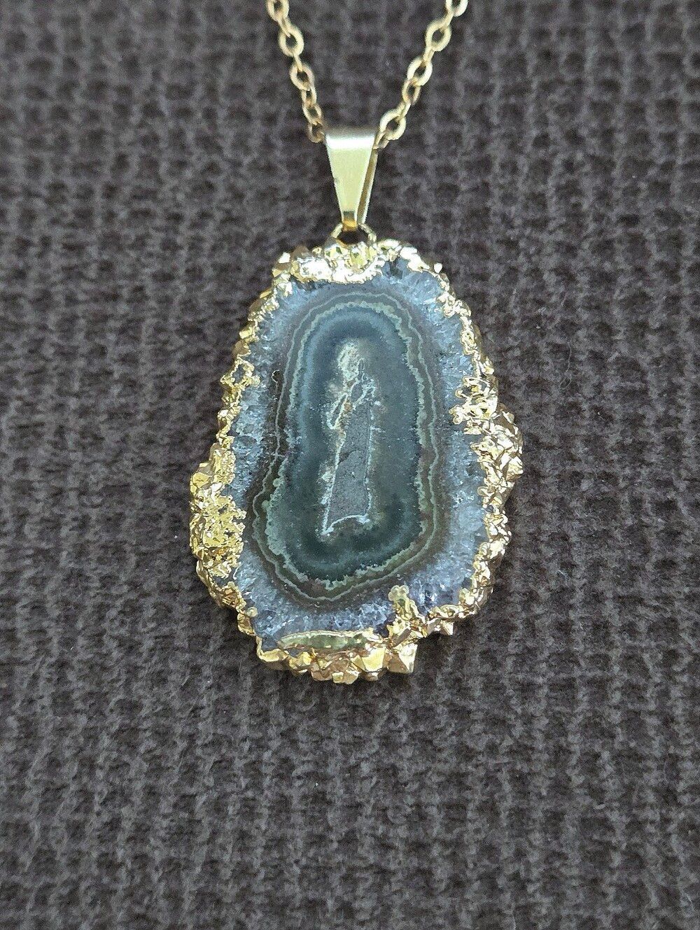 Amethyst💜 Stalactite Slice Pendant Necklace - NWOT